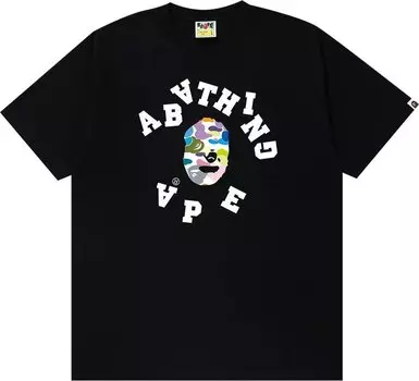 Футболка BAPE Multi Camo Broken College Tee 'Black', черный