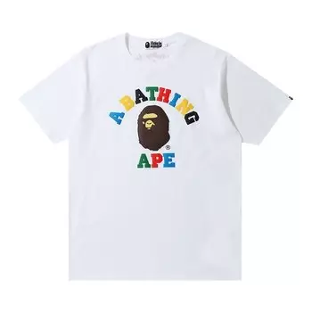 Футболка BAPE Multi Color Letters College Tee 'White', белый