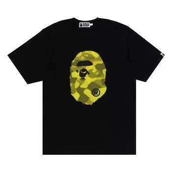 Футболка BAPE Radiation Camo с изображением головы большой обезьяны, черная