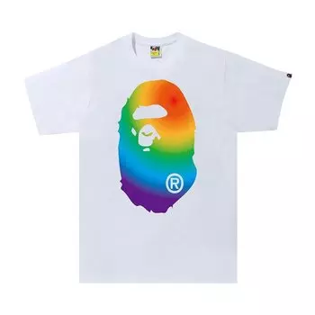 Футболка BAPE Rainbow Big Ape Head Tee 'White', белый