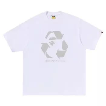 Футболка BAPE Recycle Motif Relaxed Fit Tee, белый