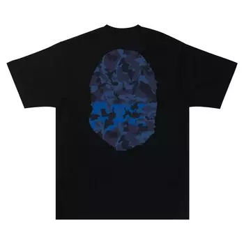 Футболка BAPE Sand Camo Big Ape Head, Черный/Темно-синий