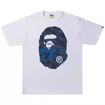Футболка BAPE Sand Camo Big Ape Head Tee 'White/Navy', белый