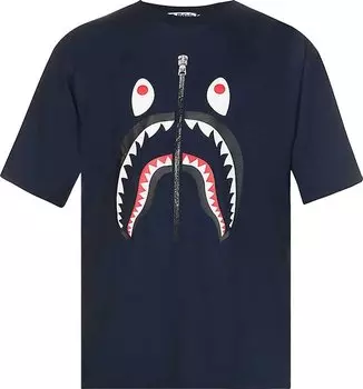 Футболка BAPE Shark Relaxed Fit Tee 'Navy', синий
