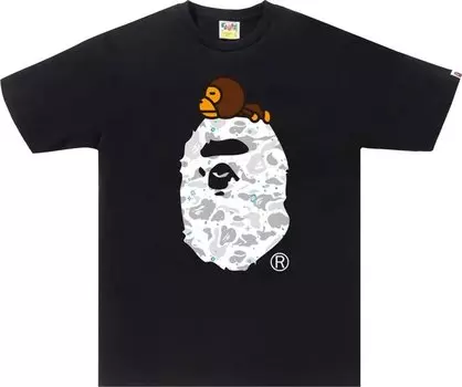 Футболка BAPE Space Camo Milo On Big Ape Tee 'Black', черный