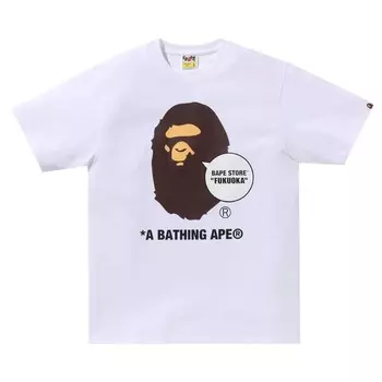 Футболка BAPE Store Fukuoka Ape Head 'White', белый