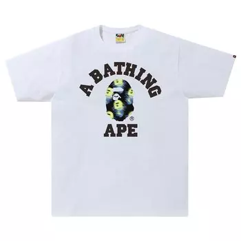 Футболка BAPE Storm College Tee 'White/Black', белый