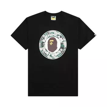 Футболка BAPE Woodland Camo Busy Works, черная