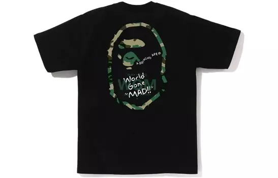 Футболка BAPE Woodland Camo WGM Ape Head A Bathing Ape, черный