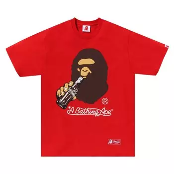 Футболка BAPE x Coca-Cola Ape Head, красная