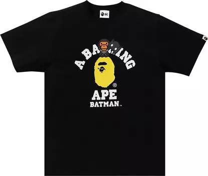 Футболка BAPE x DC Baby Milo Batman College Tee 'Black', черный