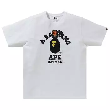 Футболка BAPE x DC Baby Milo Batman College Tee 'White', белый