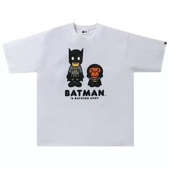 Футболка BAPE x DC Baby Milo Batman Relaxed Fit Tee 'White', белый