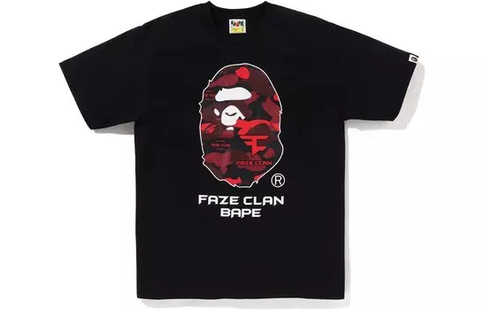 Футболка BAPE X Faze Clan черная A Bathing Ape, черный