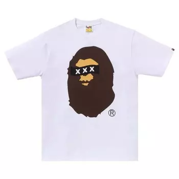 Футболка BAPE x God Selection XXX Ape Head Tee, белый