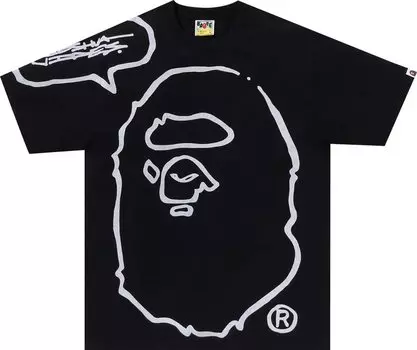 Футболка BAPE x Joshua Vides Ape Head 'Black', черный