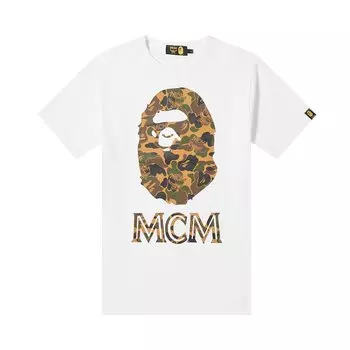 Футболка BAPE x MCM Ape Head, Белая