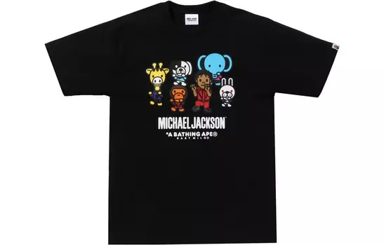 Футболка BAPE X Michael Jackson Baby Milo A Bathing Ape, черный