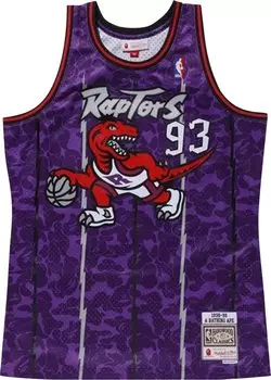 Футболка BAPE x Mitchell & Ness Raptors Camo Basketball Swingman Jersey 'Purple', фиолетовый