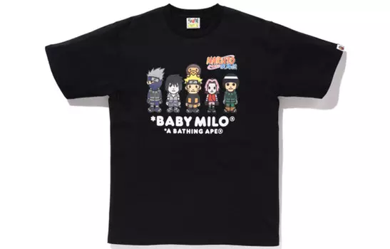 Футболка Bape X Naruto Baby Milo Tee унисекс A Bathing Ape, белый