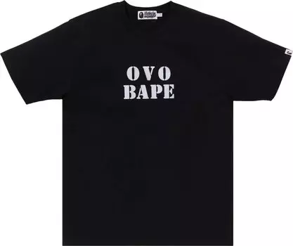 Футболка BAPE x OVO Stencil Logo 'Black', черный