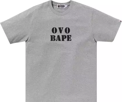 Футболка BAPE x OVO Stencil Logo 'Grey', серый