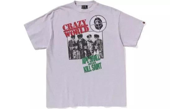 Футболка BAPE X SAINT Mxxxxxx Co-branded Series унисекс серая A Bathing Ape, серый