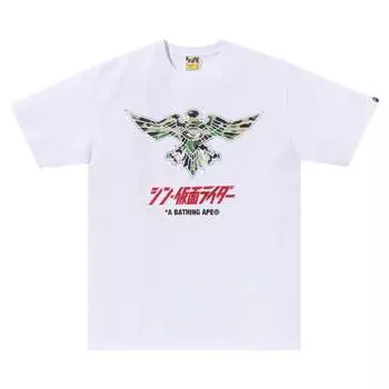 Футболка BAPE x Shin Kamen Rider Shocker Emblem 'White/Green', белый