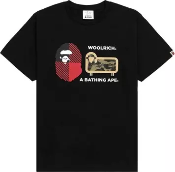 Футболка BAPE x Woolrich 'Black', черный