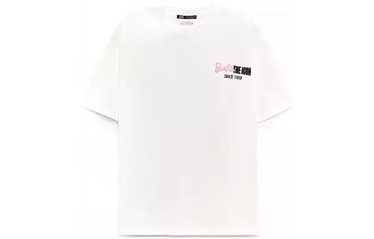 Футболка Barbie X Barbie Co-brand женская белая Zara