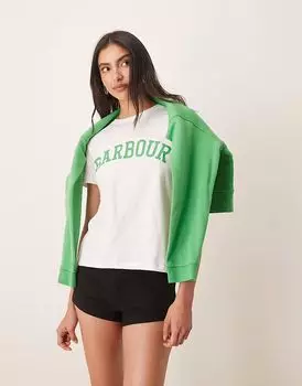 футболка barbour bailey белого цвета