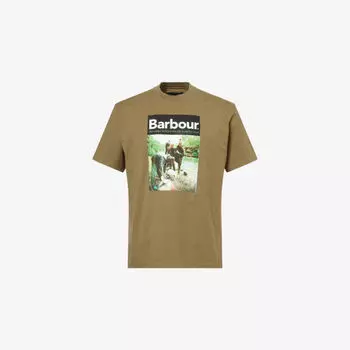Футболка Barbour с графическим принтом, оливковый