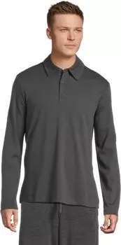 Футболка Barefoot Dreams Malibu Collection Pima Long Sleeve Polo, цвет Carbon