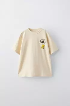 Футболка bart the simpsons мэтта гренинга ZARA, бежевый