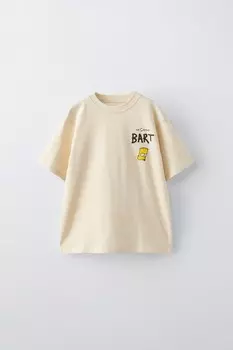 Футболка bart the simpsons мэтта гренинга ZARA, бежевый