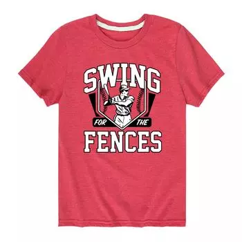 Футболка Baseball Swing For The Fences для мальчиков 8–20 лет с графическим рисунком Licensed Character, красный