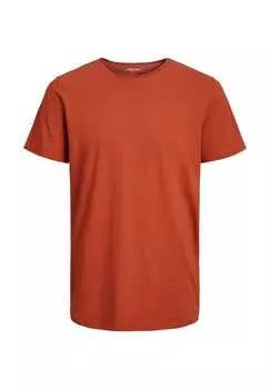 Футболка basher с короткими рукавами круглым вырезом и открытыми краями Jack & Jones, оранжевый