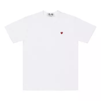 Футболка basic t-shirt mini red emblem 'white' Comme Des Garcons Play, белый