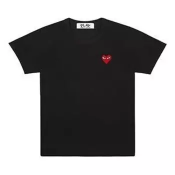 Футболка basic t-shirt red emblem 'black' Comme Des Garcons Play, черный