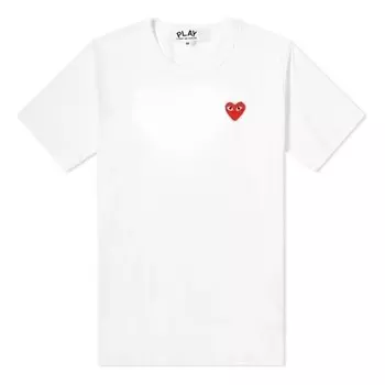 Футболка basic t-shirt red emblem 'white' Comme Des Garcons Play, белый