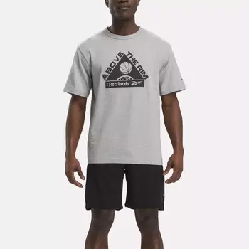Футболка Basketball Over the Rim с рисунком Reebok, серый