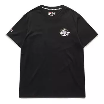 Футболка basketball subject printing short sleeve black Fila Fusion, черный