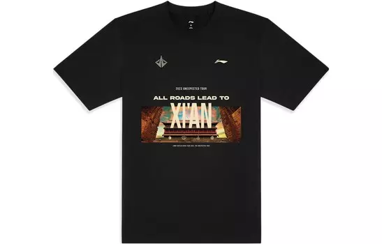 Футболка баскетбольная спортивная коллекция унисекс черная Lining, черный