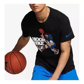Футболка баскетбольные с рисунком кольца Nike, черный