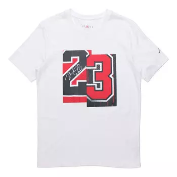 Футболка баскетбольные спортивные с круглым вырезом с коротким рукавом Air Jordan, белый