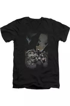 Футболка Batman #1 с коротким рукавом и V-образным вырезом для взрослых Gildan, черный