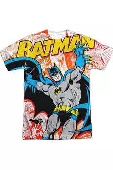 Футболка Batman 75 панелей с коротким рукавом для взрослых из полиэстера Gildan, белый