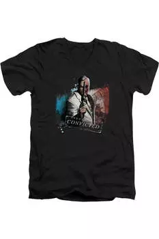 Футболка Batman Arkham City Two Face с коротким рукавом и V-образным вырезом для взрослых Gildan, черный