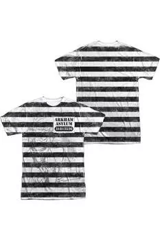 Футболка Batman Arkhams Finest (принт спереди/сзади) с коротким рукавом для взрослых из 100% полиэстера Gildan, белый