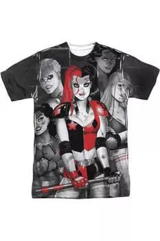 Футболка Batman Bad Girls с коротким рукавом для взрослых из полиэстера Gildan, белый